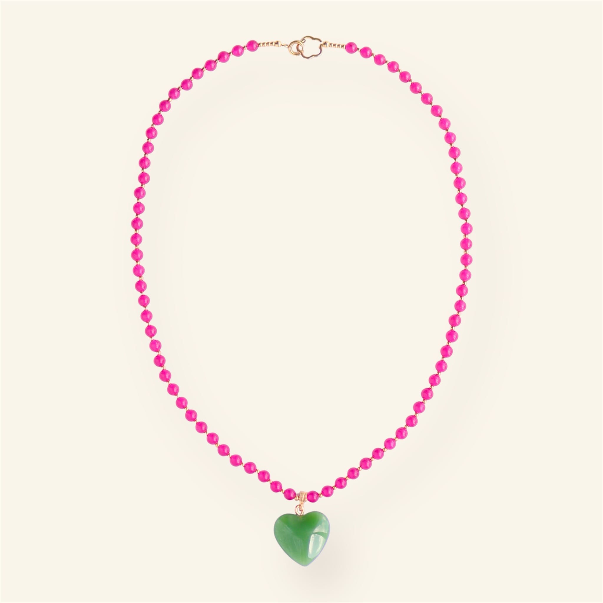 Hot Pink ketting Unieke stainless steel ketting van Mable Happiness, met kleurrijke stenen die elke outfit opvrolijken