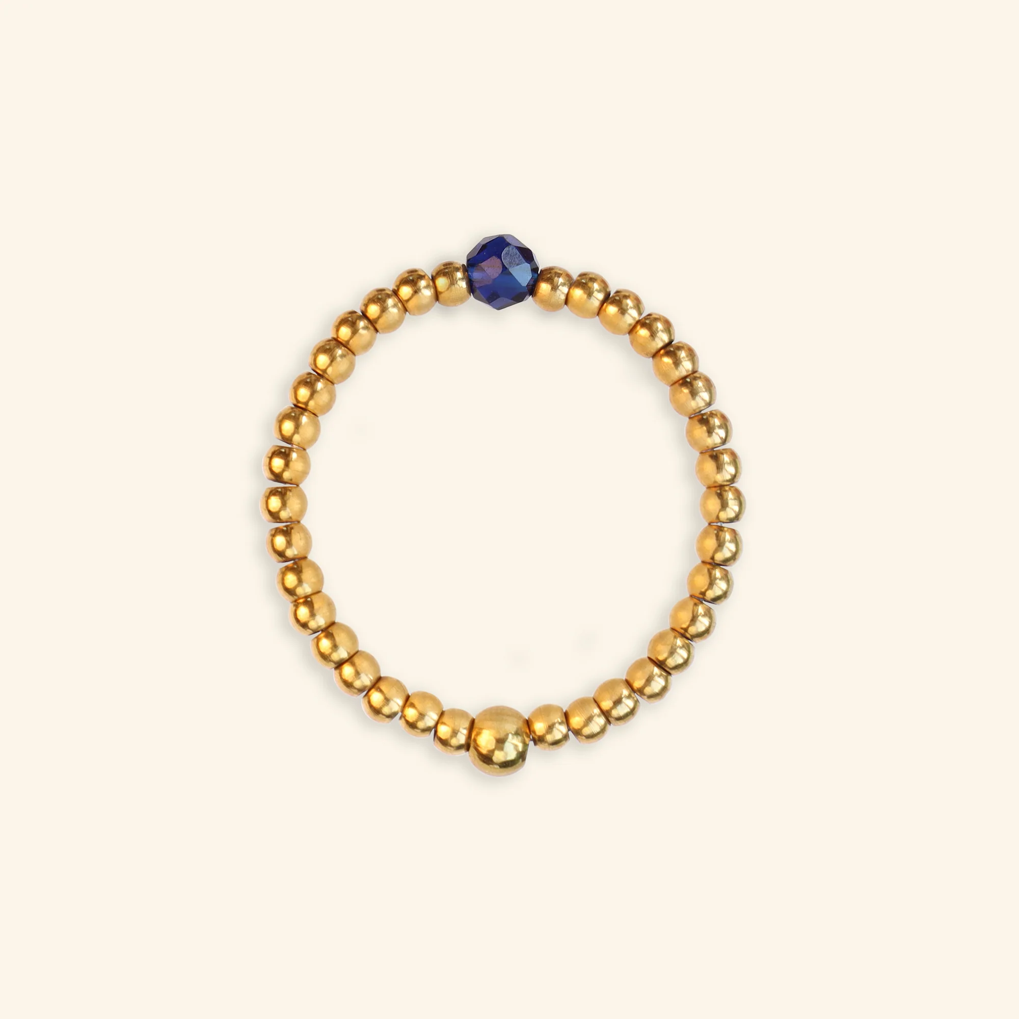Indigo Facet ring Handgemaakte stainless steel sieraden van Mable Happiness, met kleurrijke stenen die elke outfit opvrolijken