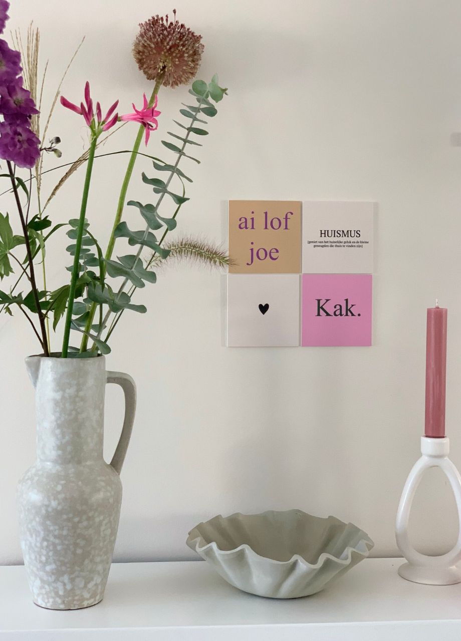 Tegeltje met een leuke tekst en trendy ontwerp, perfect voor interieurdecoratie