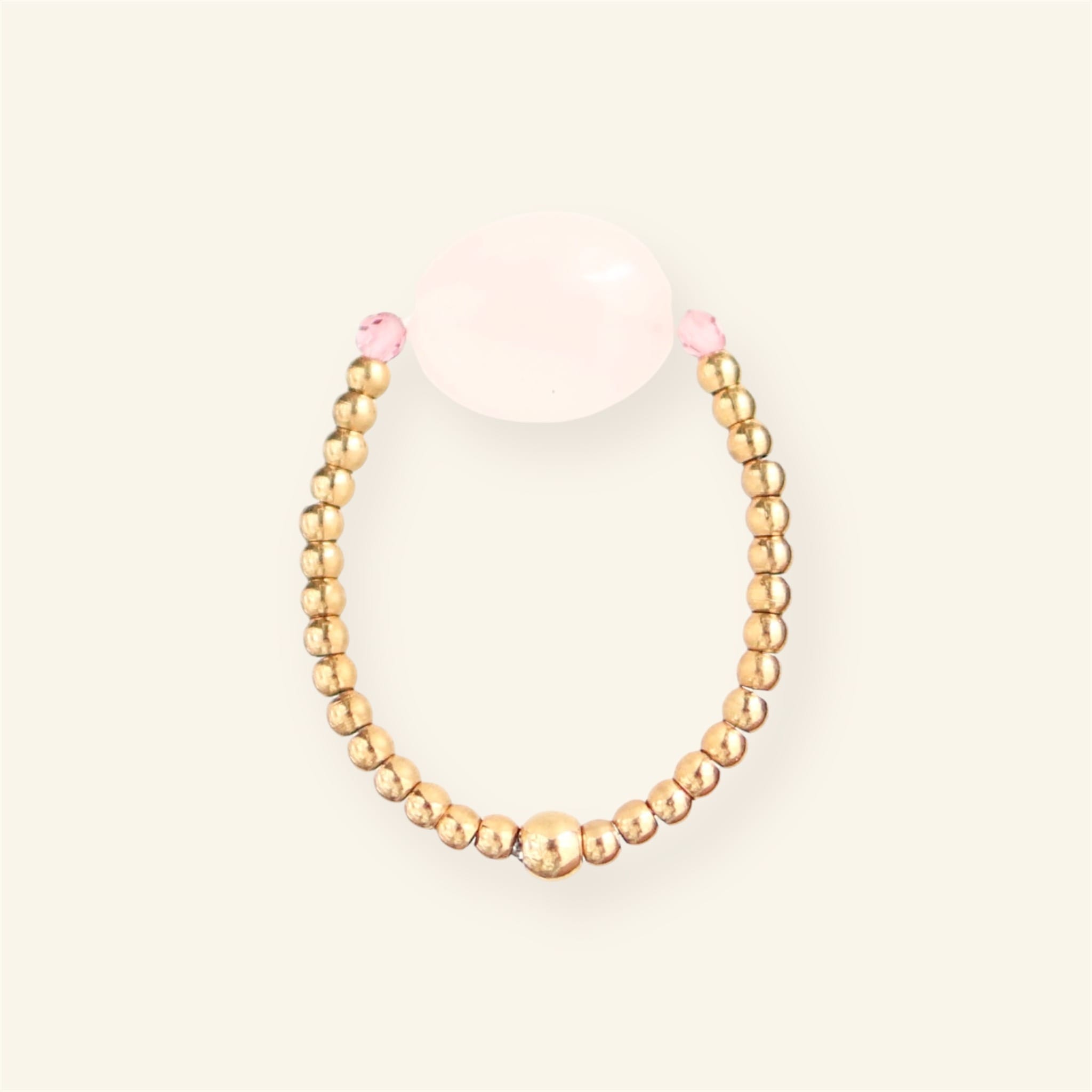 Rose Quartz ring Handgemaakte stainless steel sieraden van Mable Happiness, met kleurrijke stenen die elke outfit opvrolijken
