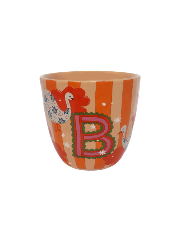 Keramische mok met de letter B van All the Luck in the World, ideaal voor een gepersonaliseerd cadeau of dagelijks gebruik