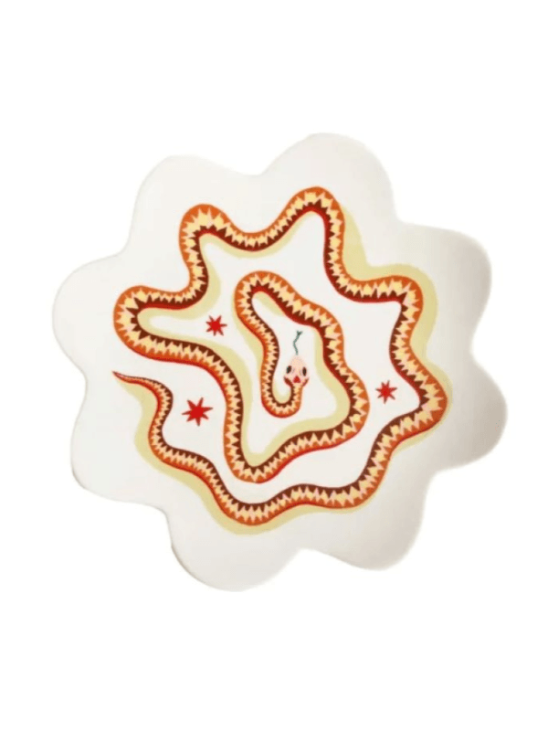 Keramisch serveer bordje met decoratieve print van All the Luck in the World, ideaal voor een cadeau of dagelijks gebruik