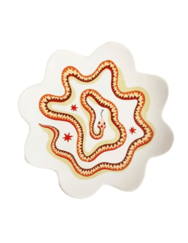 Keramisch serveer bordje met decoratieve print van All the Luck in the World, ideaal voor een cadeau of dagelijks gebruik