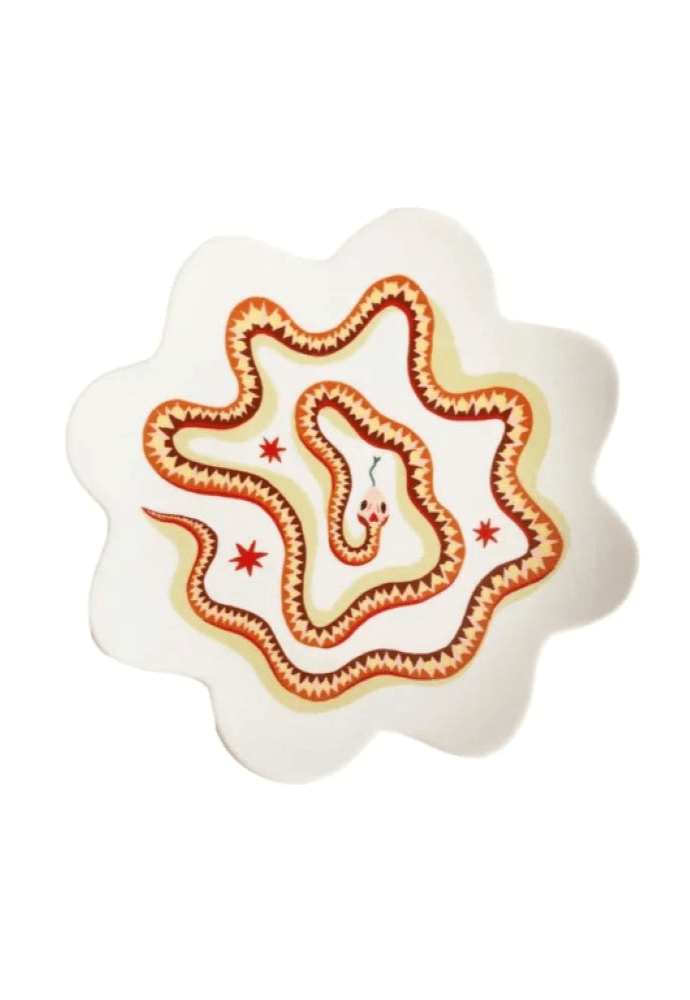 Keramisch serveer bordje met decoratieve print van All the Luck in the World, ideaal voor een cadeau of dagelijks gebruik