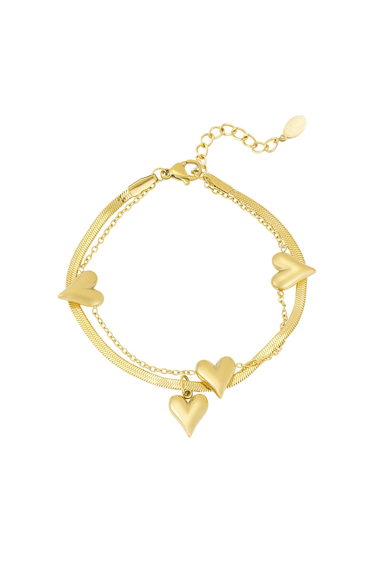 Armband - Heart to Heart zilver of goud Armband - Heart to Heart zilver of goud - Afbeelding 1
