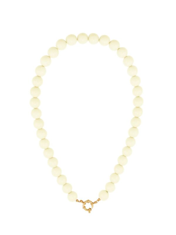 Kralenketting wit met sluiting en bedeloptie – So Lucky