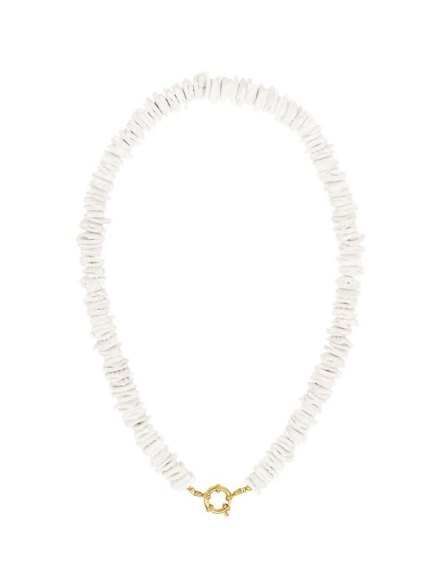 Schelpenketting wit/naturel met ring voor hanger of bedel – So Lucky