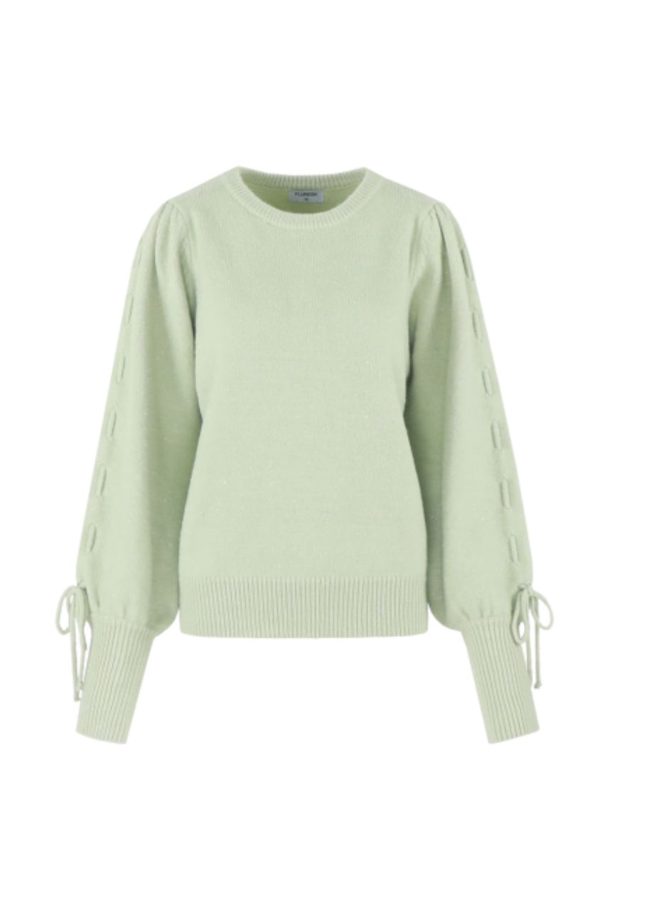 Fluresk Scottie knit sweater groen Fluresk Scottie knit sweater groen voorkant – So Lucky