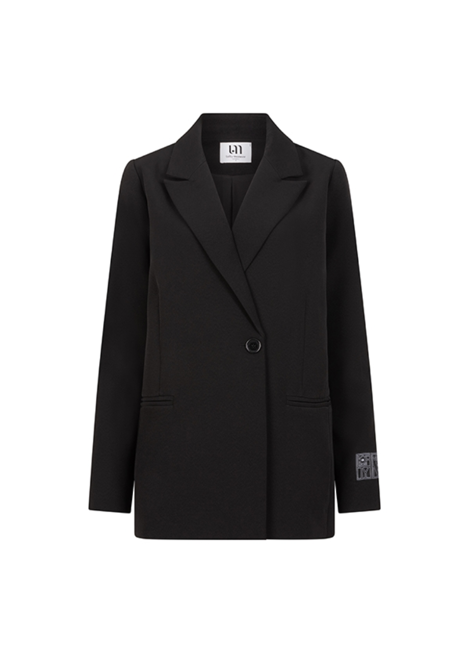 Lofty Manner blazer Mae zwart voorkant – So Lucky
