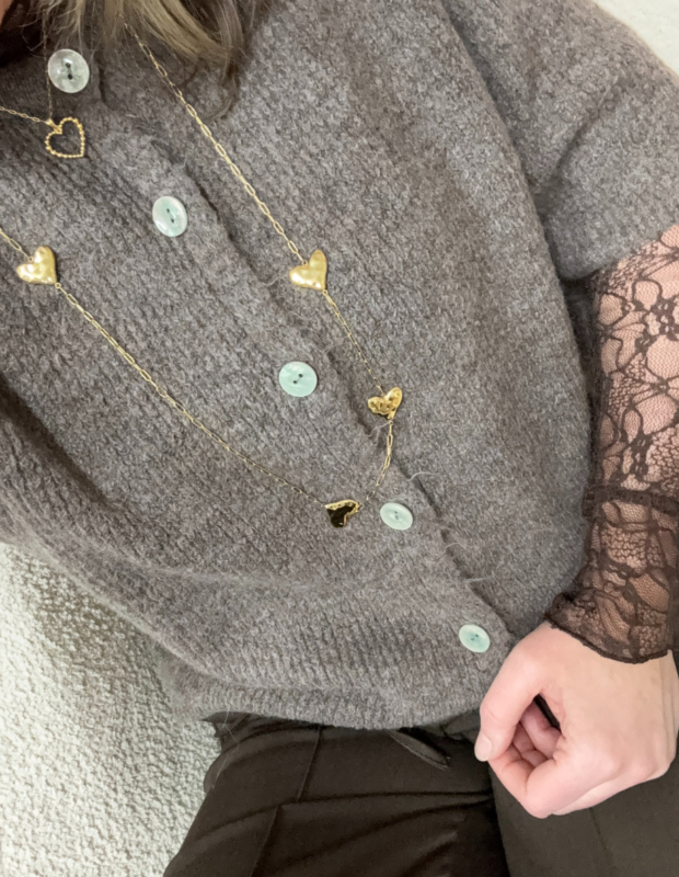 Detailfoto vest korte mouw bruin – So Lucky