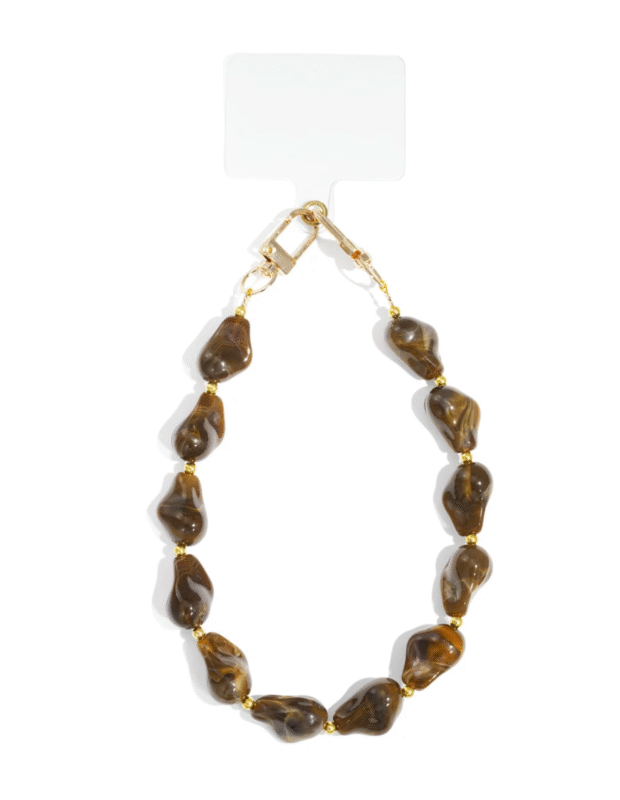 telefoonkoord bruine kralen detailfoto – So Lucky