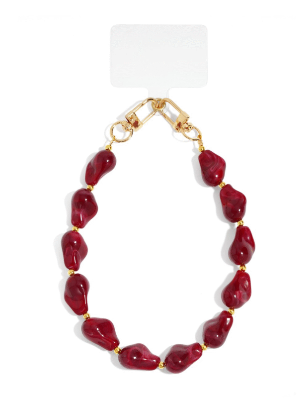 telefoonkoord bordeaux kralen – So Lucky