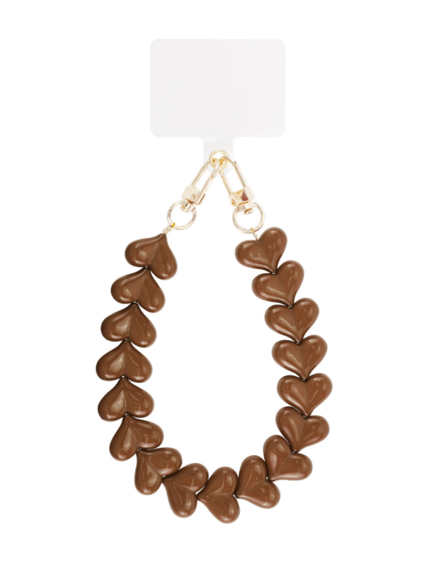 telefoonkoord bruine hartjes detailfoto – So Lucky