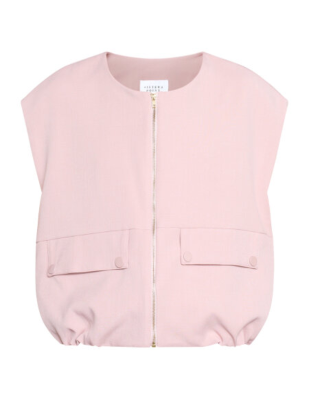 Sisters Point Garwin vest lichtroze voorkant – So Lucky