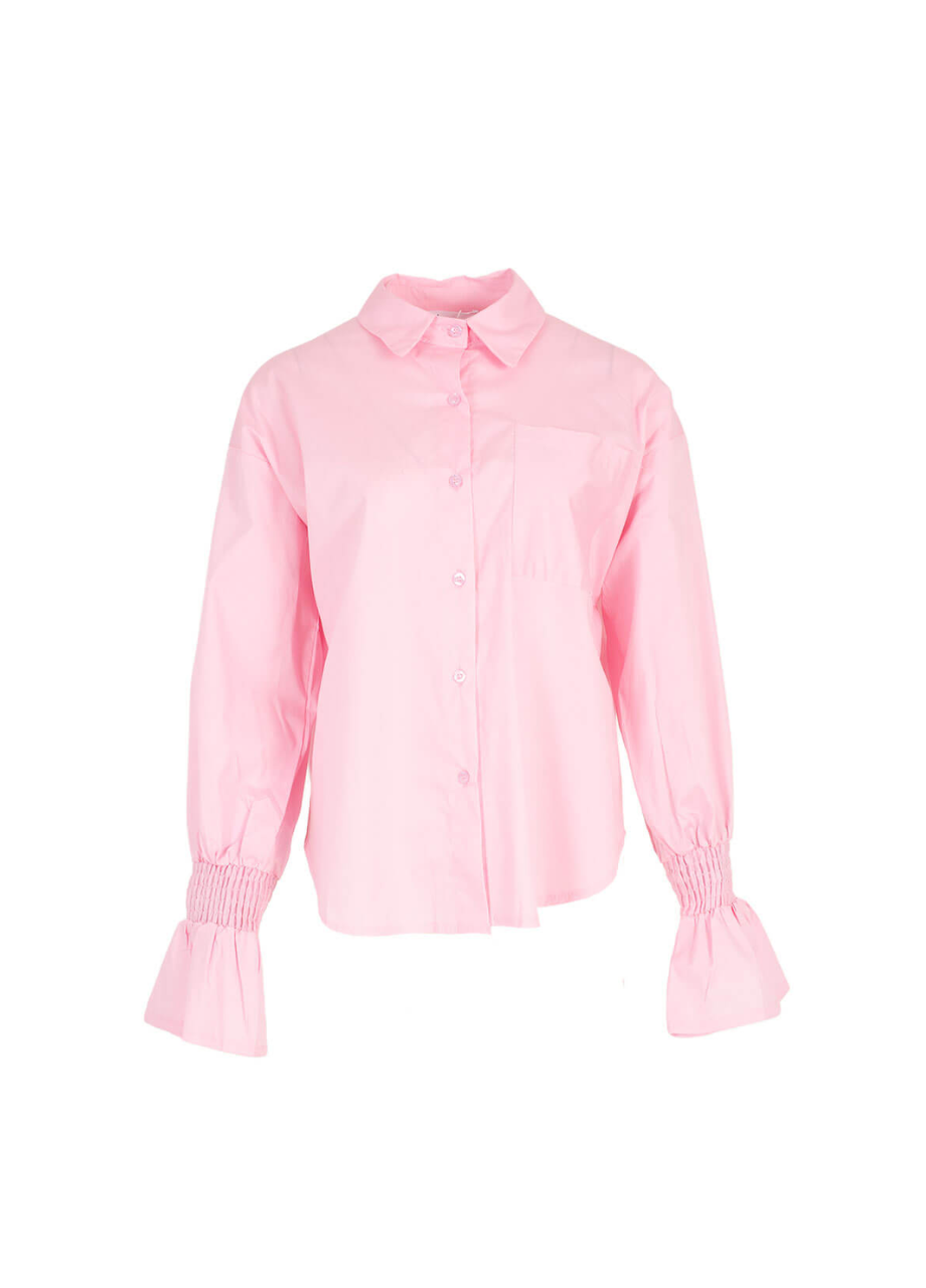 Roze blouse met gesmockte mouw Roze blouse met gesmockte mouw | So Lucky