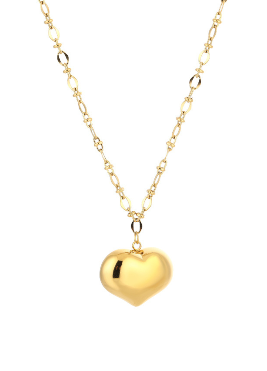Gouden ketting met XL hart Gouden ketting met XL hart 40+5 cm – So Lucky