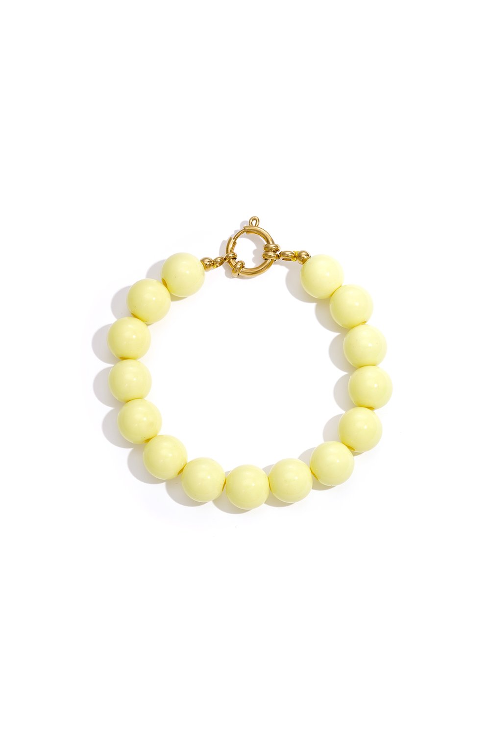 Kralen armband – lichtgeel – frontsluiting lichtgele kralen armband met frontsluiting – So Lucky