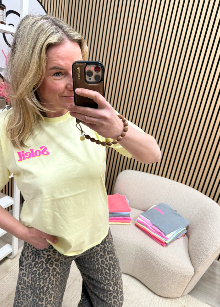 T-shirt Soleil lichtgeel – korte mouw – So Lucky