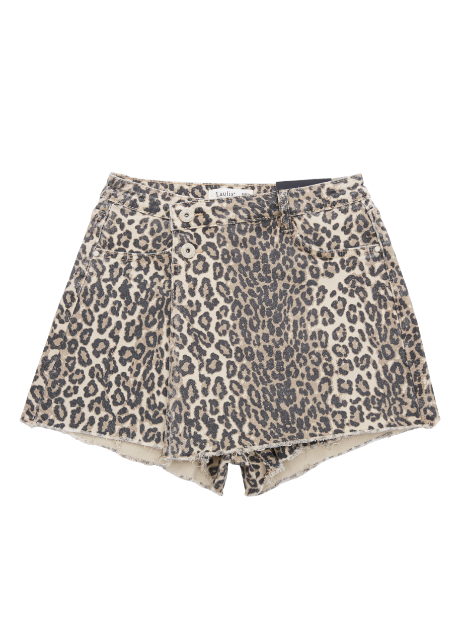 leopard skort Laulia Leopard skort Laulia met overslag voorkant – So Lucky