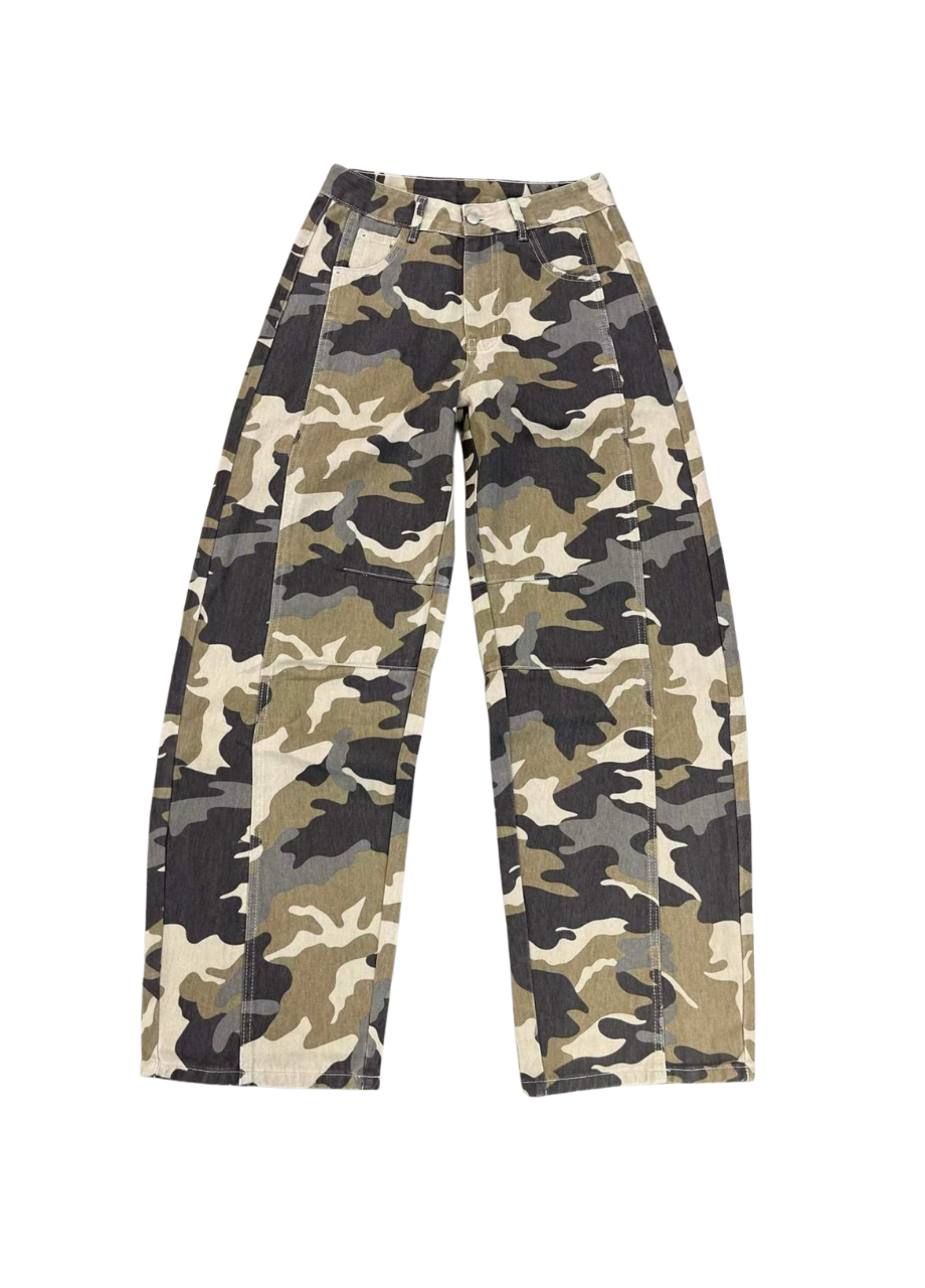 Queen Hearts Army Jeans Camouflage Barrel Fit | So Lucky Queen Hearts army jeans camouflage barrel fit voorkant – So Lucky