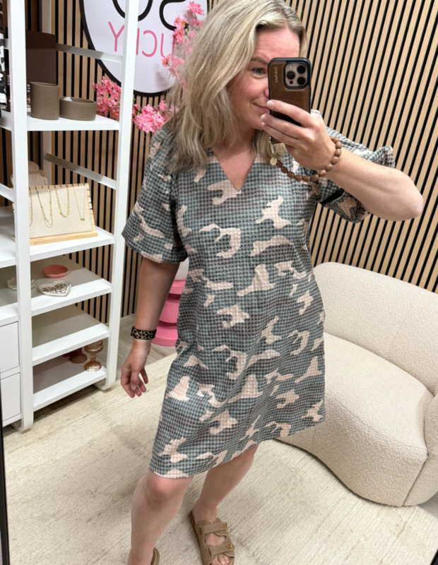 Jurkje Army met camouflage print en A-lijn model – So Lucky