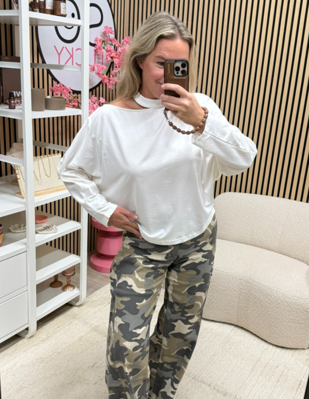 Off shoulder top Fay in de kleur wit - So Lucky